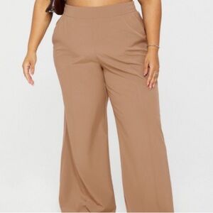NWT Fabletics Downtown Wide Leg Pant - Short Mocha Latte 1X Z7